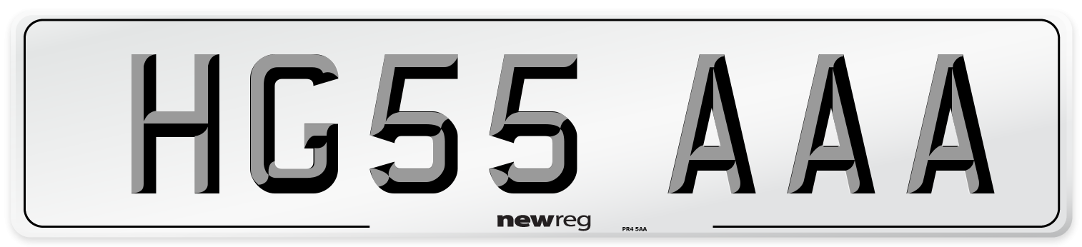 HG55 AAA Number Plate from New Reg